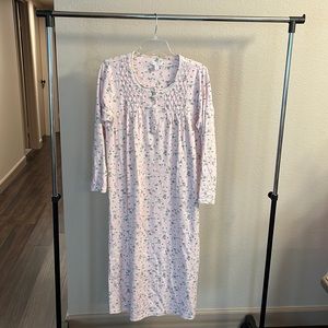 Pink floral lightweight flannel nightgown